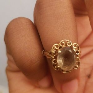 10k Champagne stone gold ring